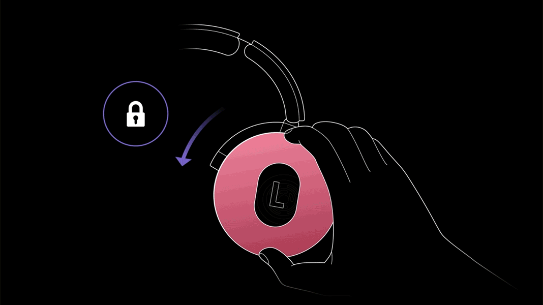 The ear cushion of the Dyson OnTrac headphones is twisted to remove.