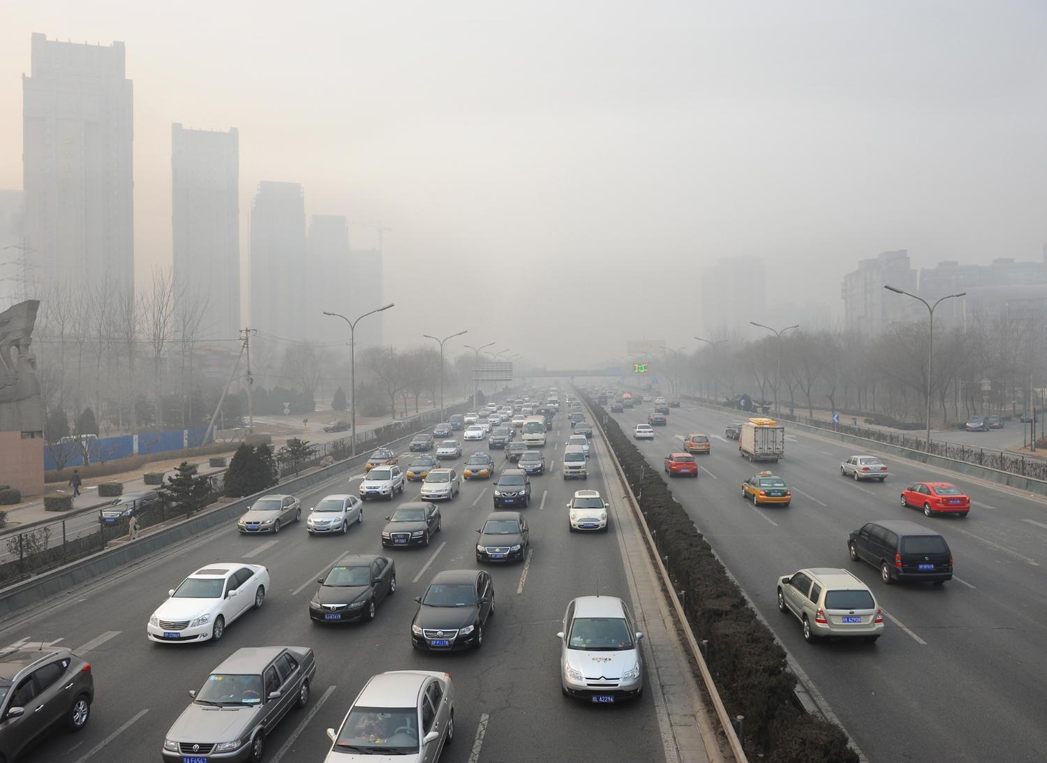 Cars lined up on a motorway