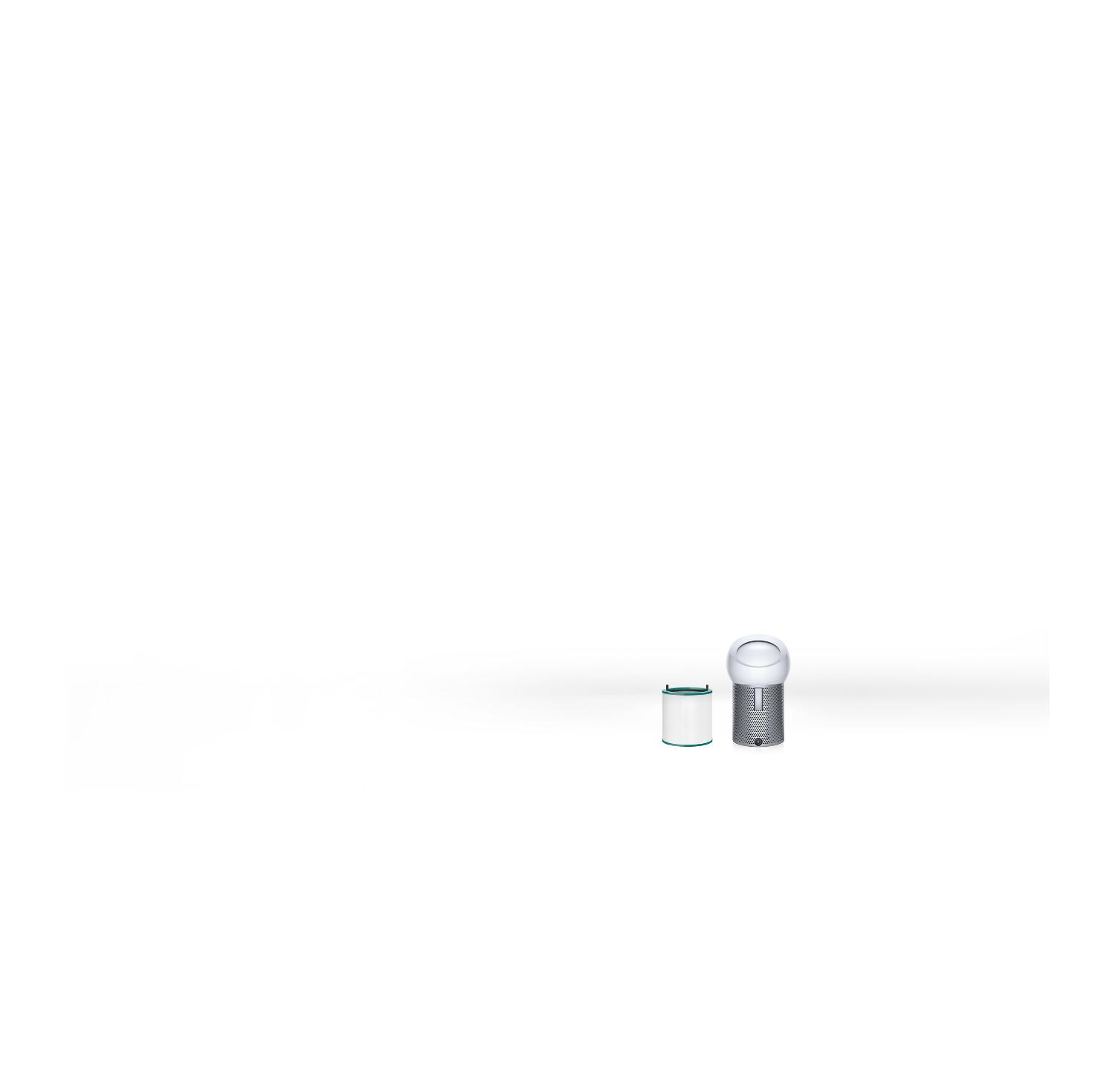 A Dyson purifier range in a row including a filter
