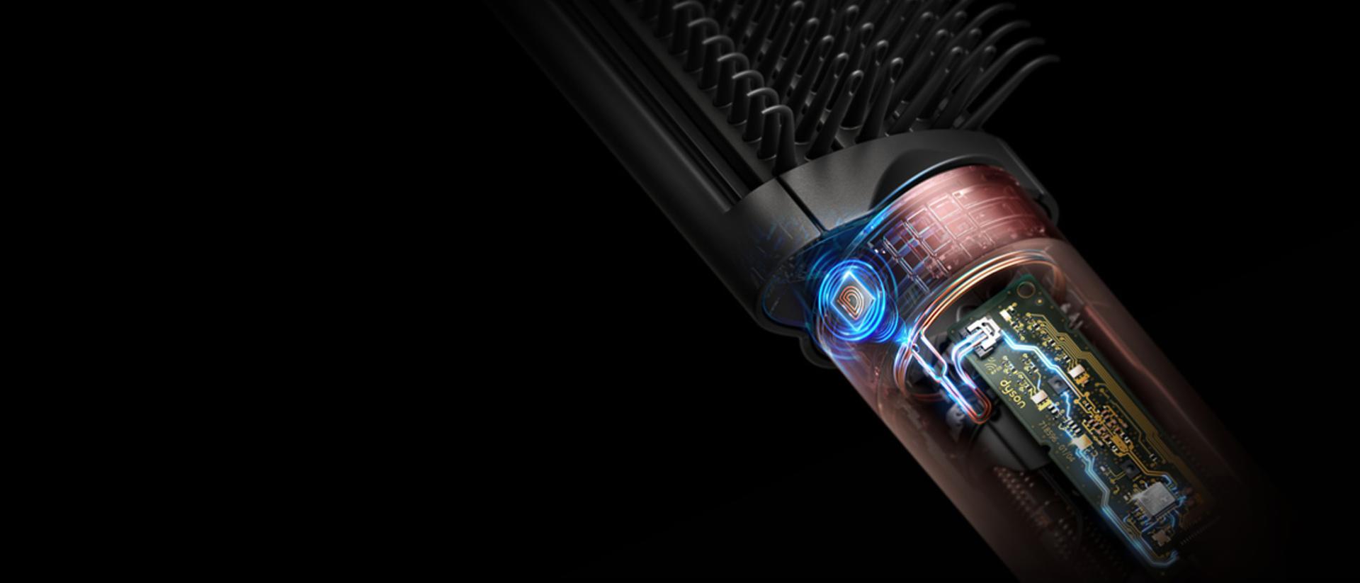 Cutaway showing the powerful =motor inside the Dyson Airwrap Co-anda2x multi-styler.