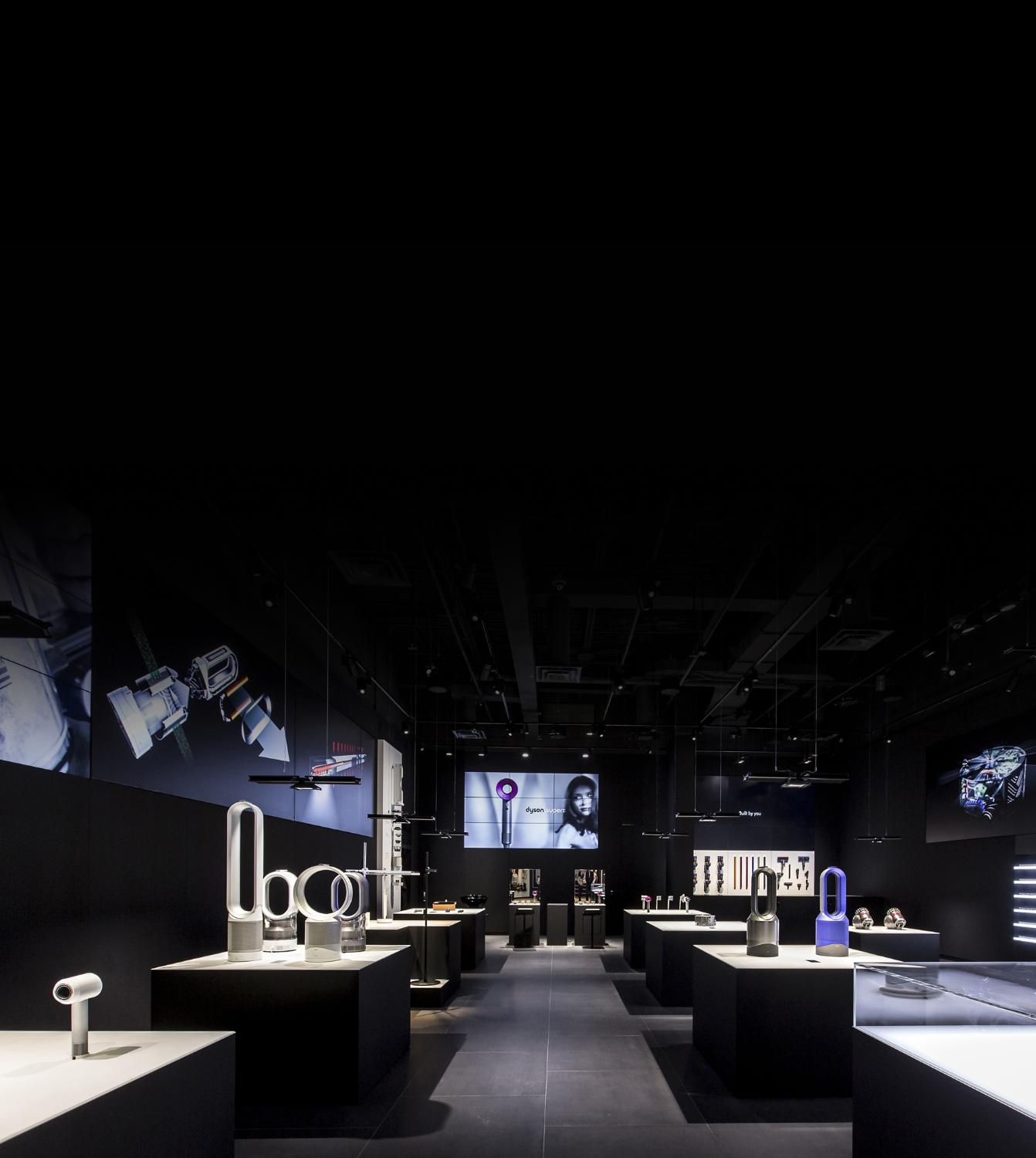 Intérieur du magasin de démonstration Dyson