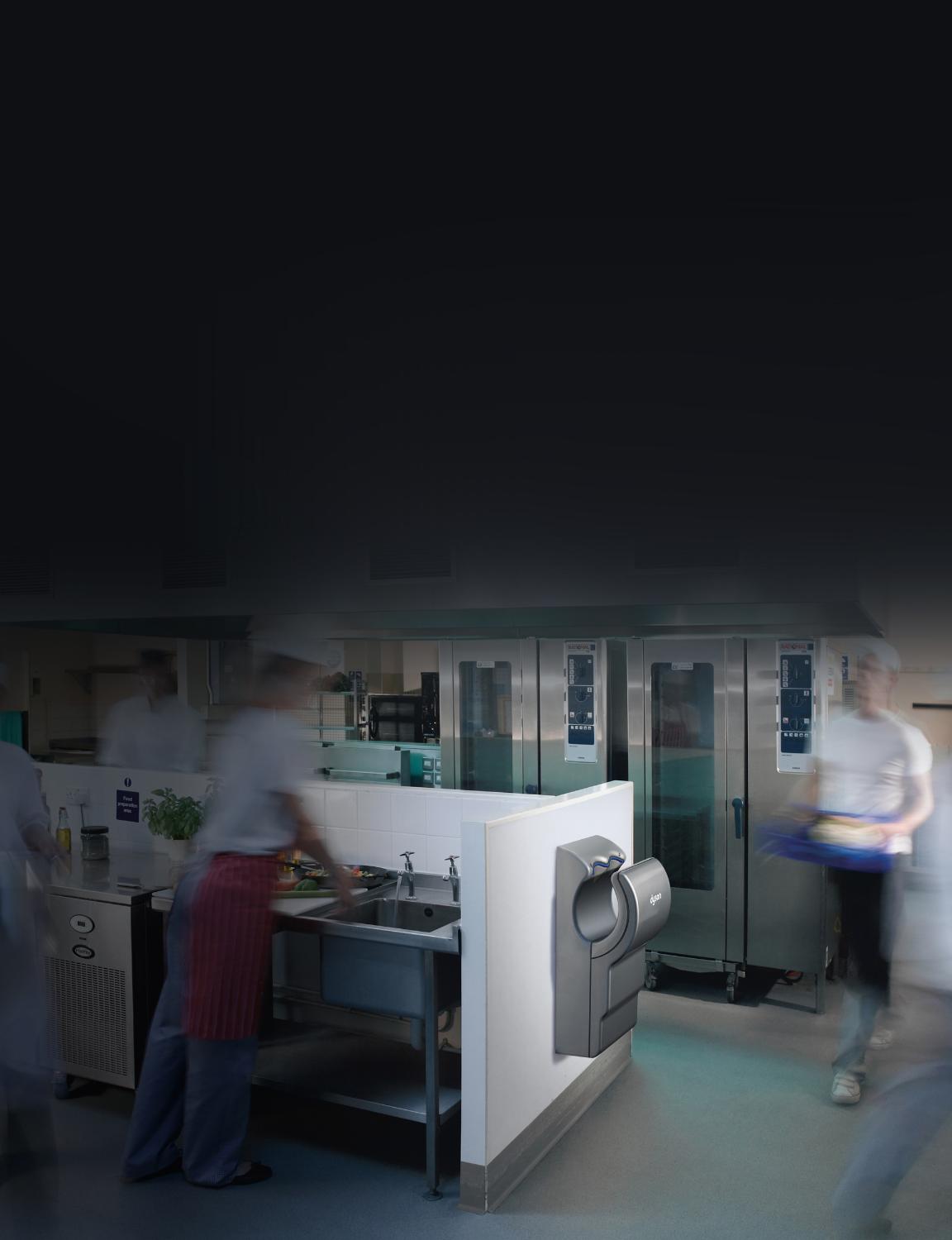 Sèche-mains Dyson dans une cuisine professionnelle