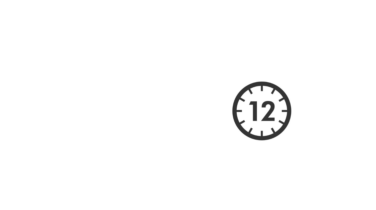 Diagramme en roue pour mettre en évidence le temps de séchage de 12 secondes