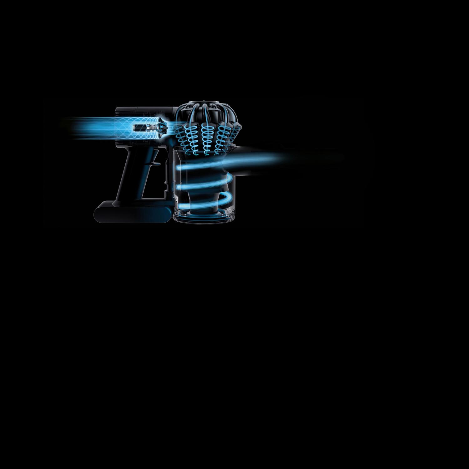Schéma du flux d’air de l’aspirateur Dyson V7MC