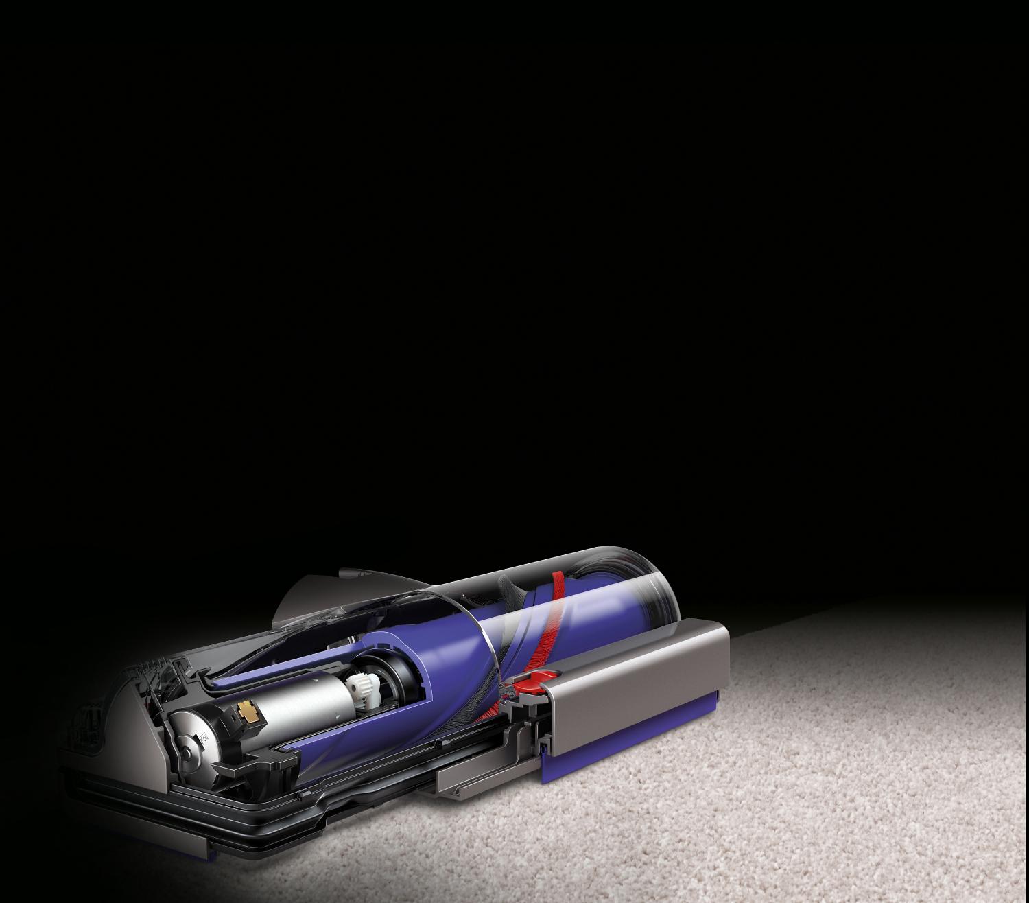 Coup d’œil à l’intérieur de la tête d’aspirateur