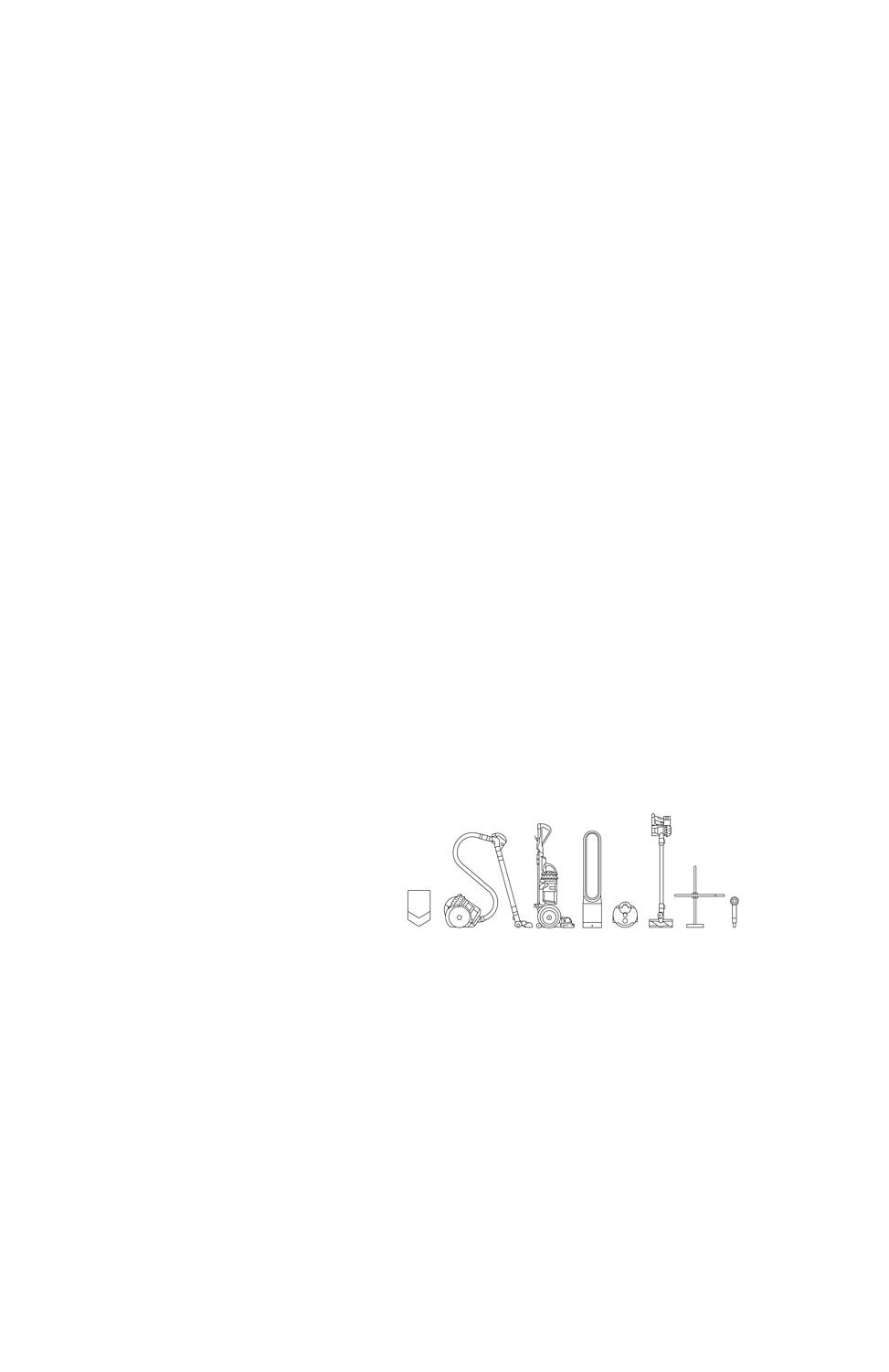 Line drawing of Dyson products