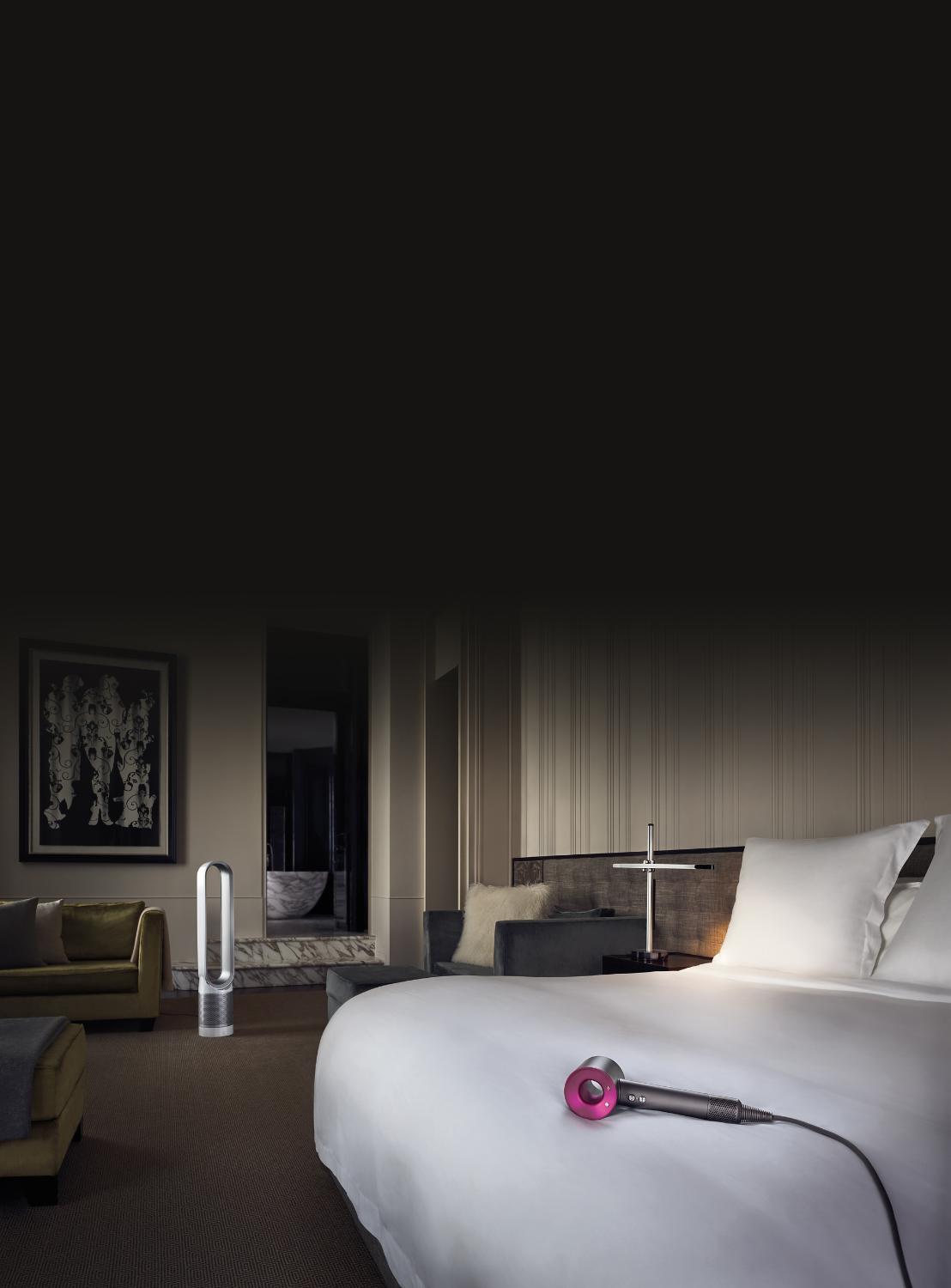 Rosewood London guest bedroom Dyson products