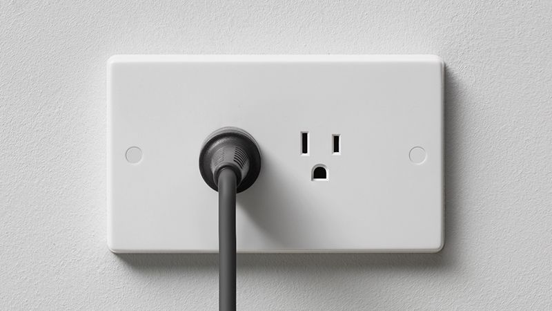Close-up of wall socket Close-up of wall socket