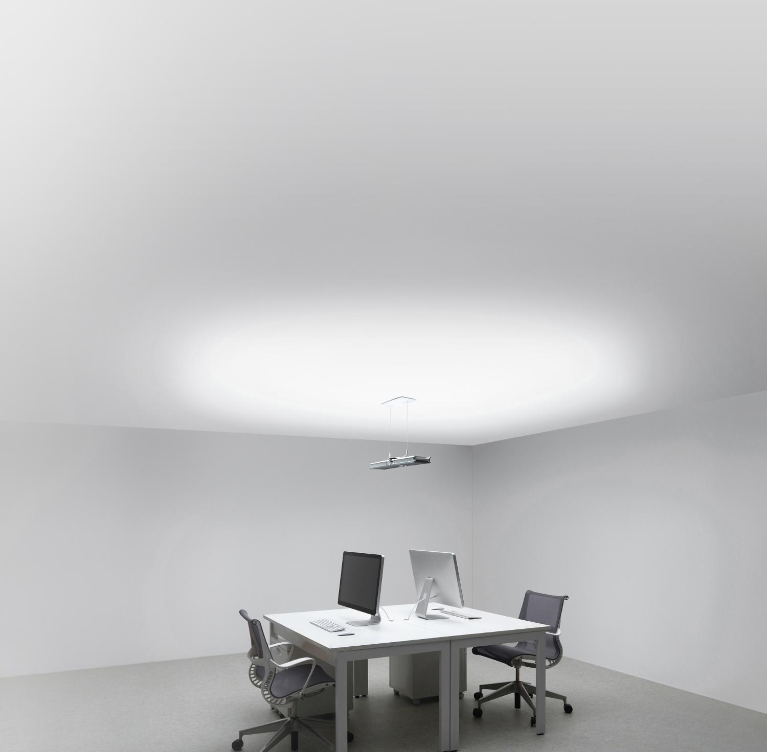 a Cu-Beam Up light over desks