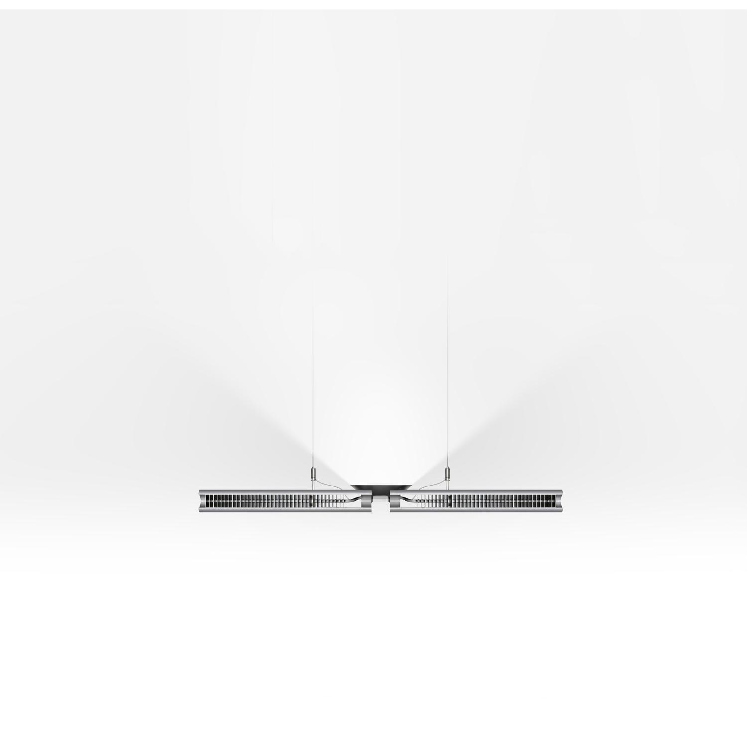 Cu Beam Up light hanging from ceiling
