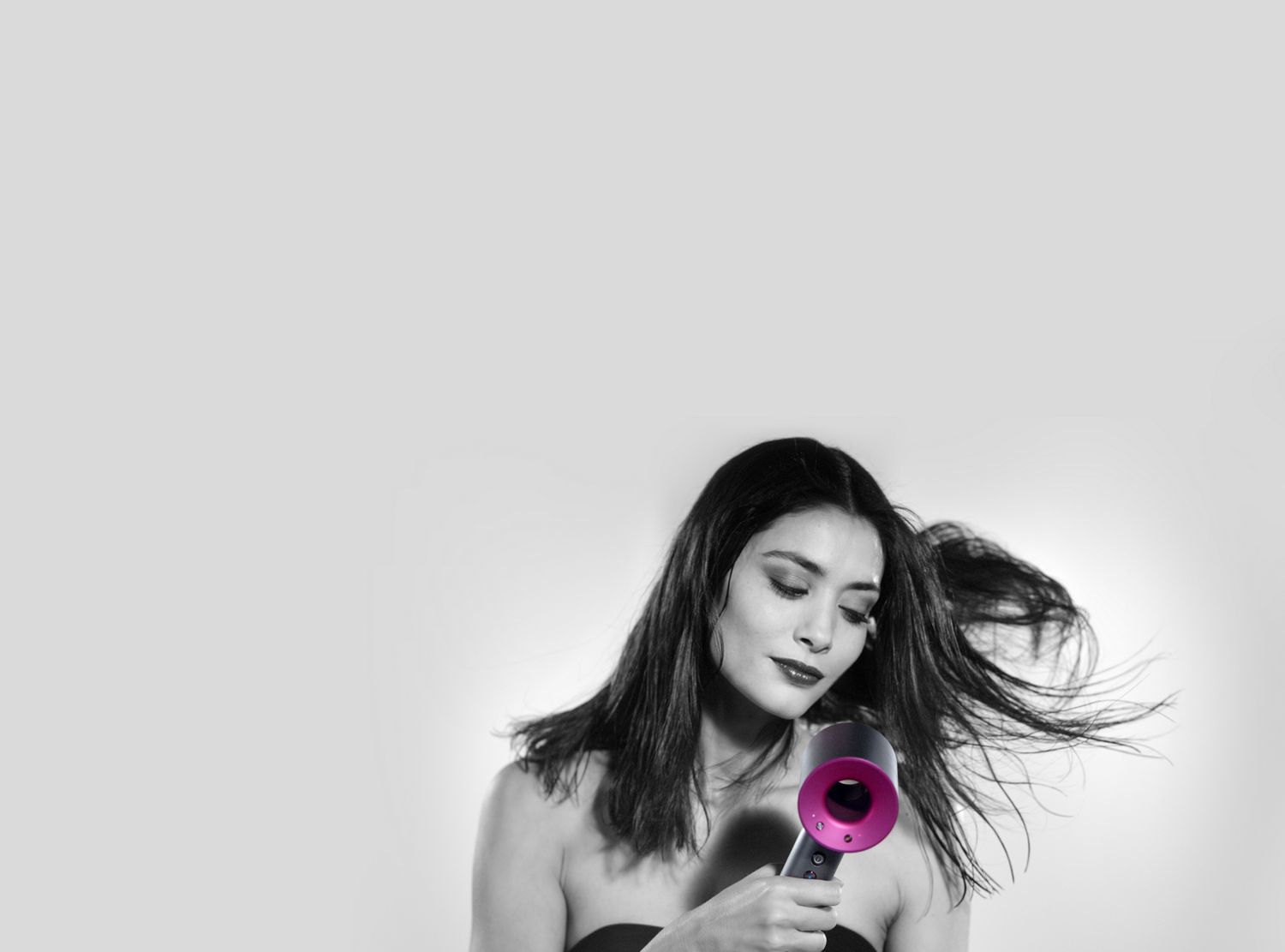 Model with Dyson Supersonic™ hair dryer Model with Dyson Supersonic™ hair dryer