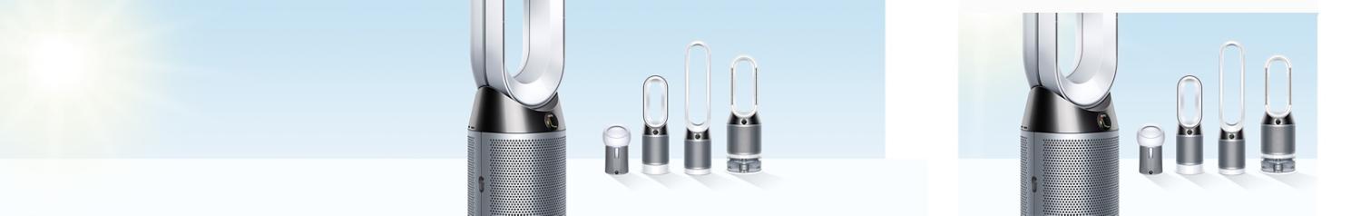 Woman being directly cooled by the Dyson Pure Cool Me personal purifier fan