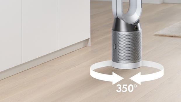 Graphic showing how the Dyson Pure Cool purifier turns 350 degrees