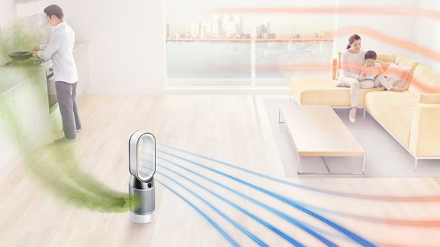 Dyson Pure Hot+Cool purifier in living space