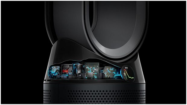 Dyson Pure Hot+Cool purifier fan sensors technology cutaway