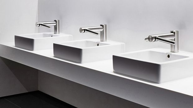 Three Dyson Wash+Dry hand dryers