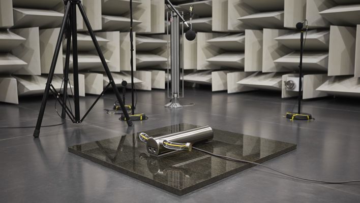 Testing taking place on Dyson Airblade 9kJ hand dryer acoustics