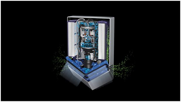 لقطات مكشوفة للأجزاء الميكانيكية لمجفف الأيدي Dyson Airblade V