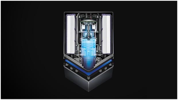 لقطات مكشوفة للأجزاء الميكانيكية لمجفف الأيدي Dyson Airblade V