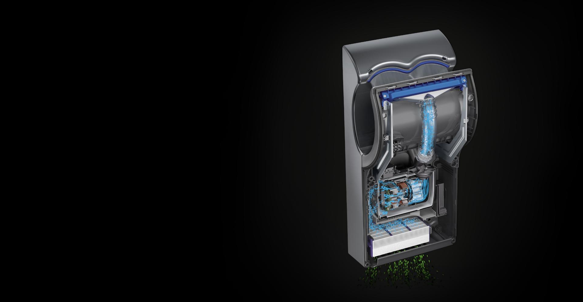 X ray of Dyson Airblade hand dryer