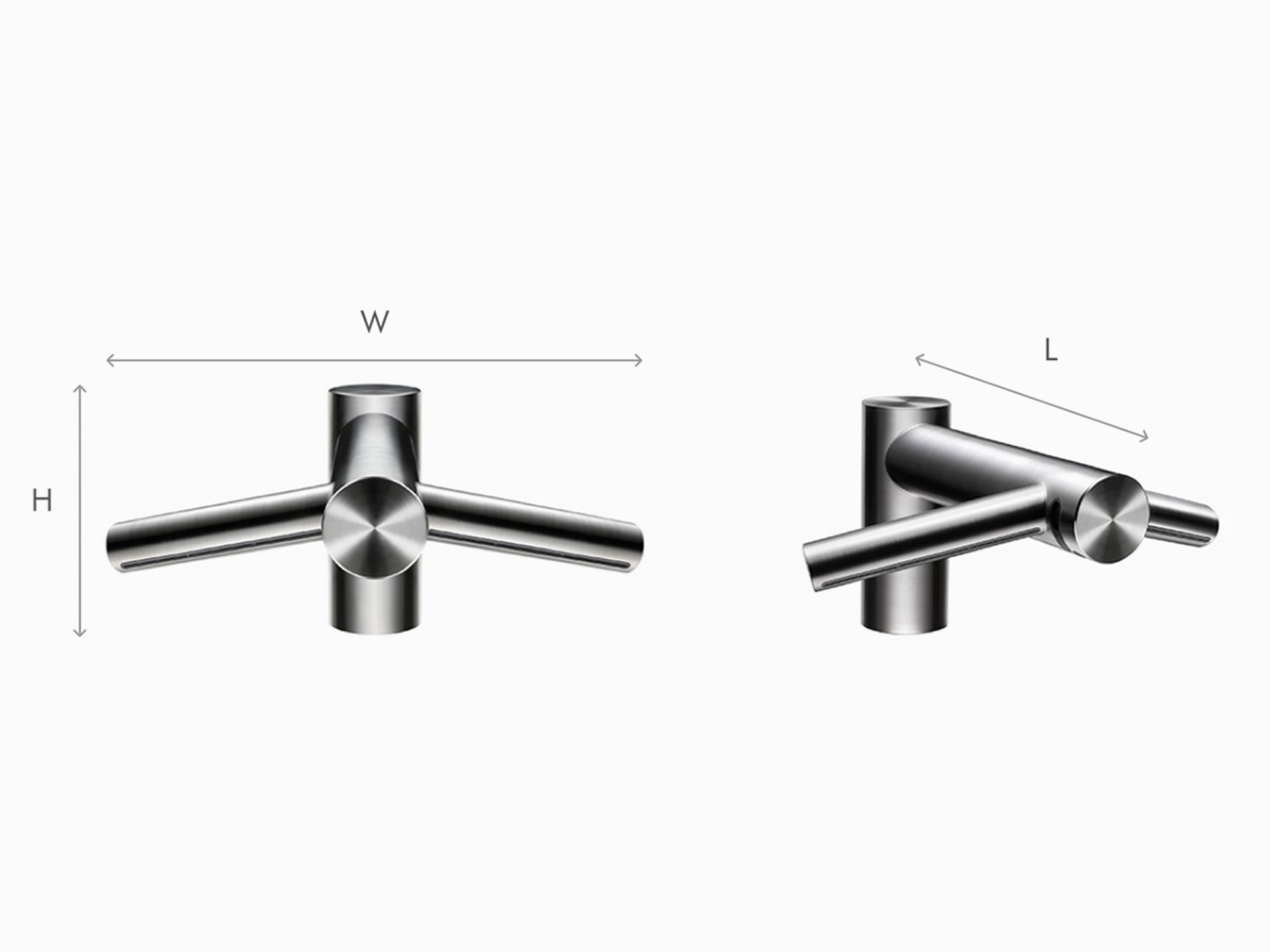 Illustration of Dyson Airblade Wash+Dry short hand dryer dimensions