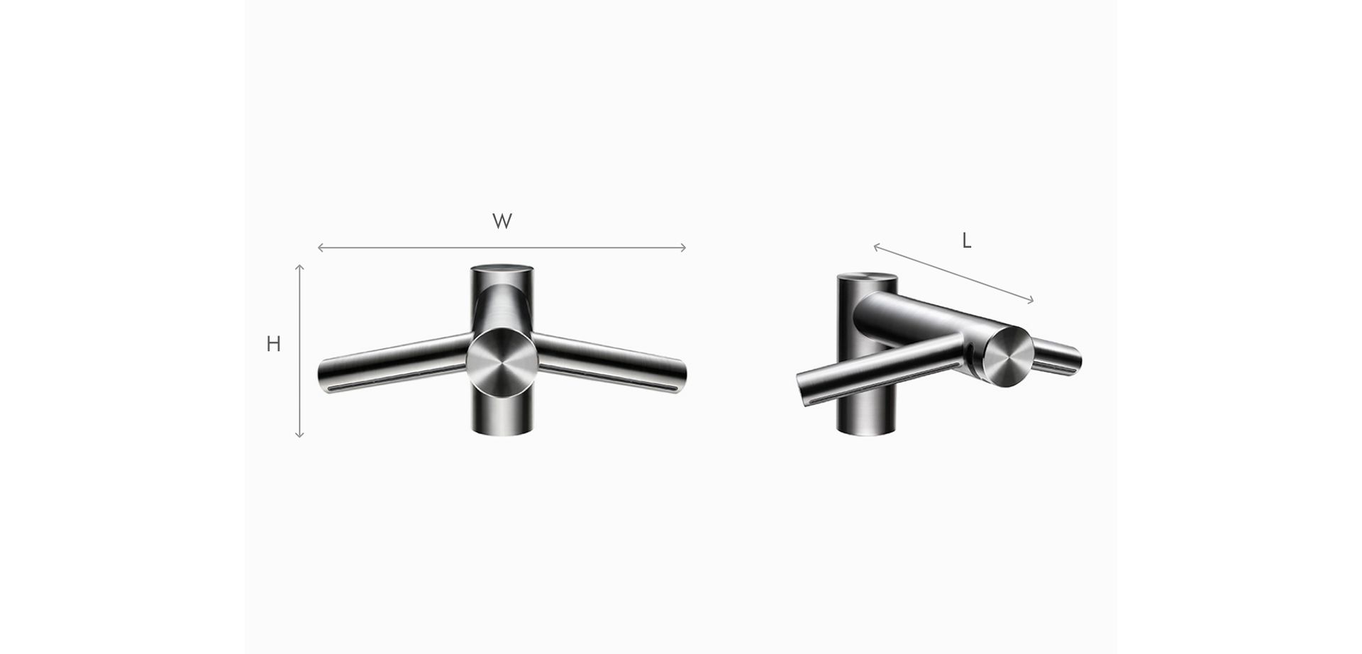 Illustration of Dyson Airblade Wash+Dry short hand dryer dimensions