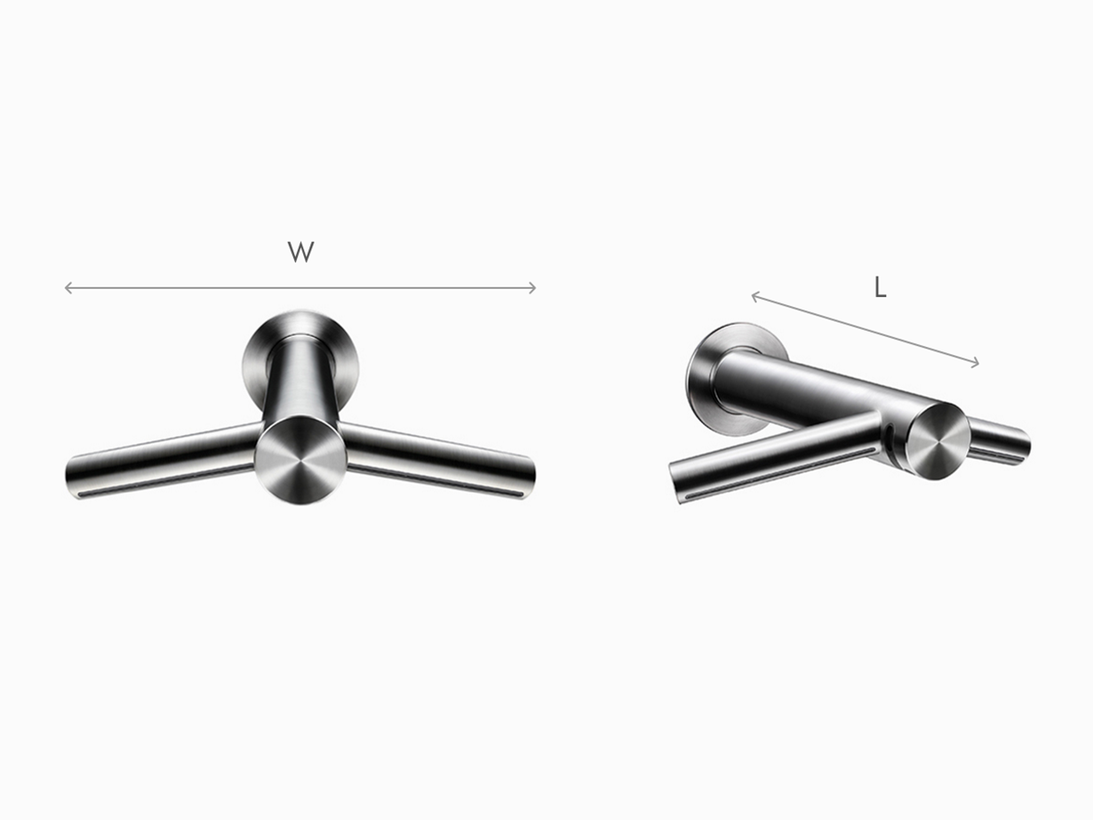 Illustration of Dyson Airblade Wash+Dry wall dimensions