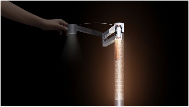 3D graphic showing Dyson Lightcycle Morph lights' comforting glow