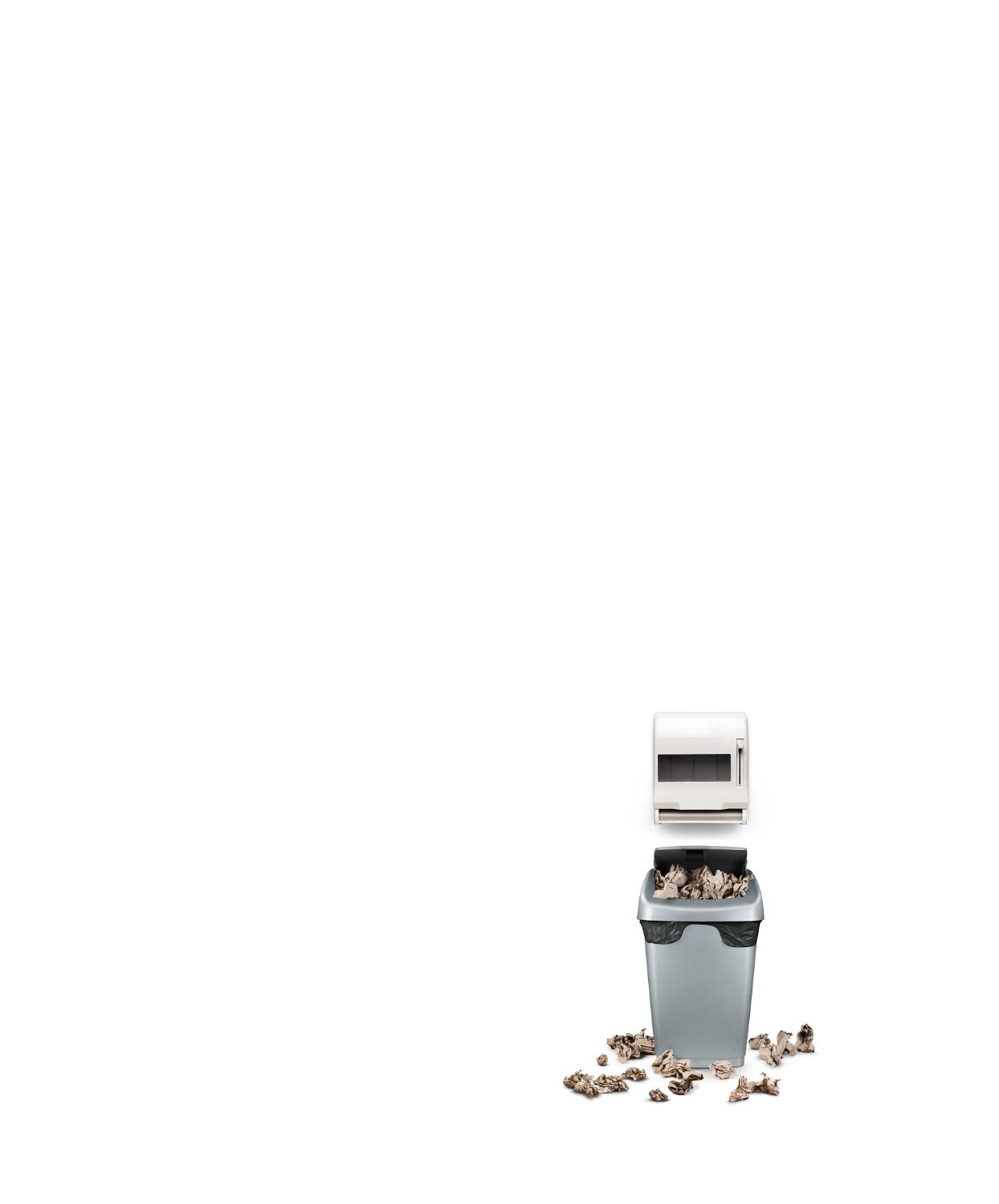 Paper towels in trash can