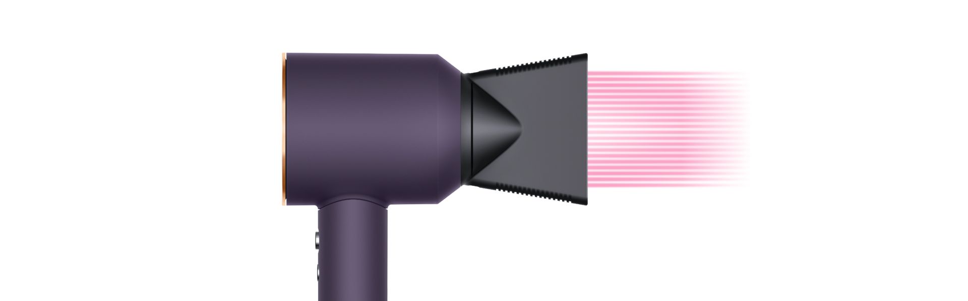 The Dyson Supersonic Professional hair dryer in Bright copper with the Professional concentrator.