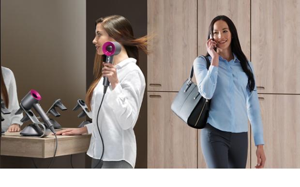 Dyson Supersonic hair dryer in use