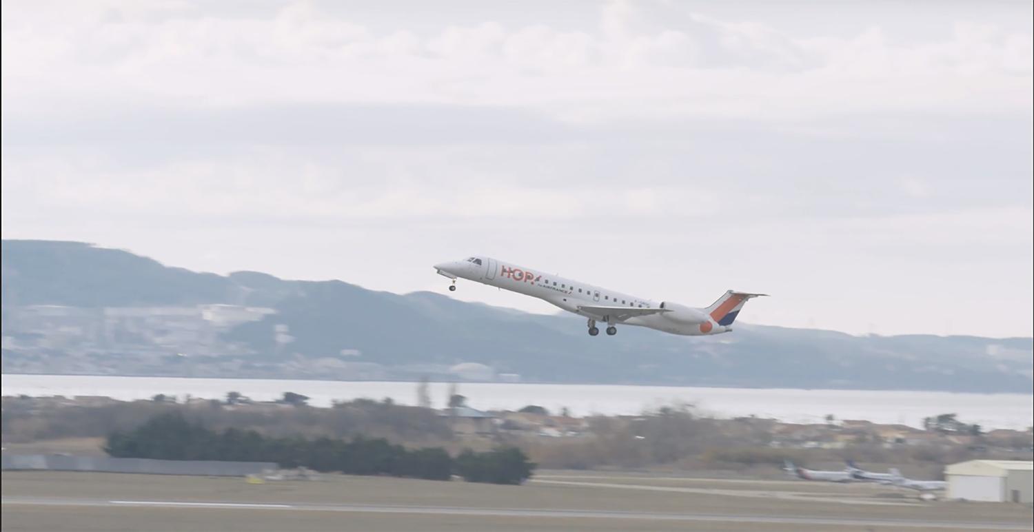 Aeroplane taking off from runway