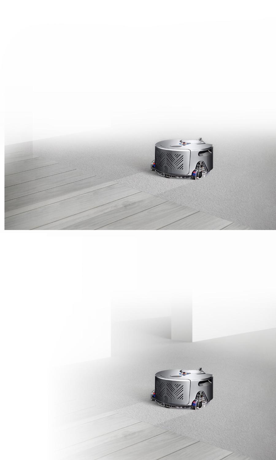 Dyson robot vacuum on carpetec floor