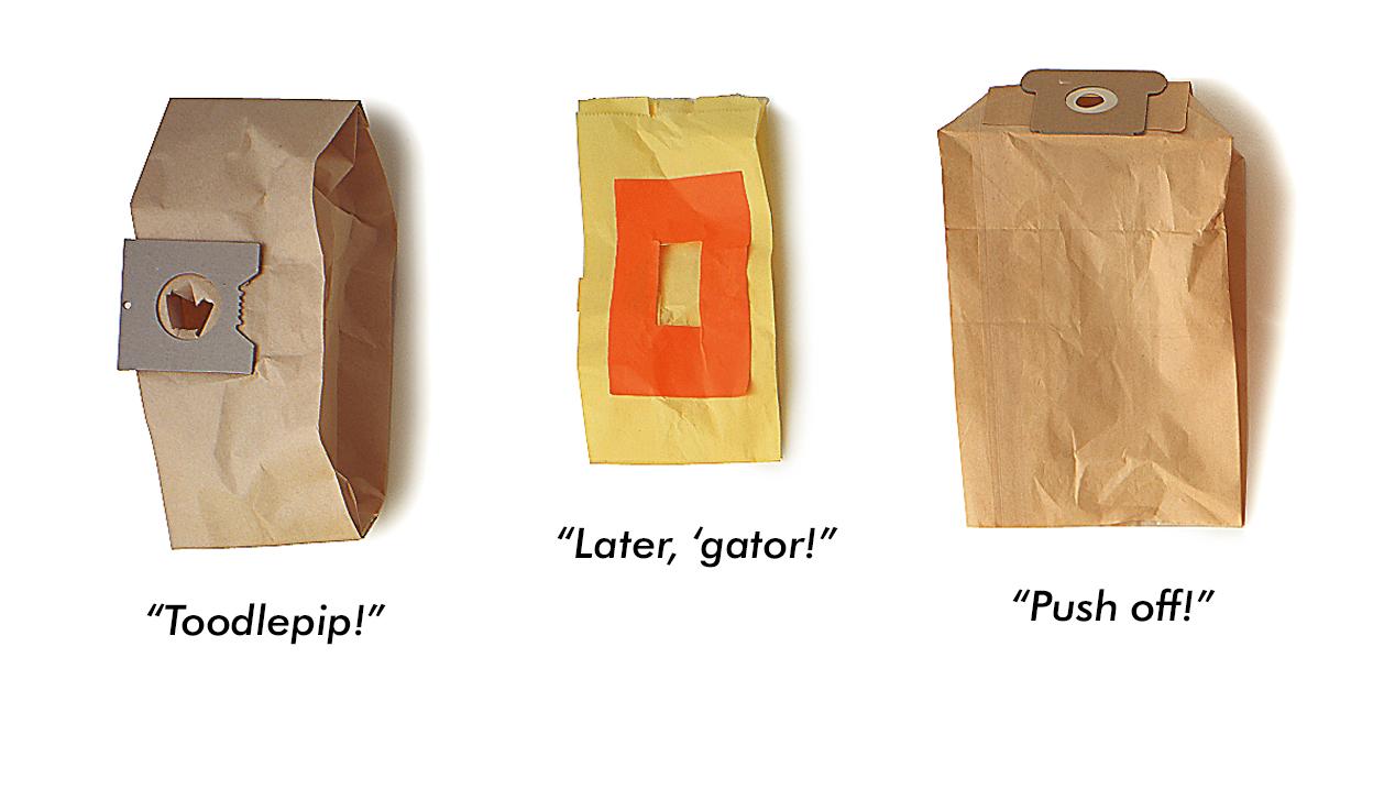 A series of vacuum cleaner bags