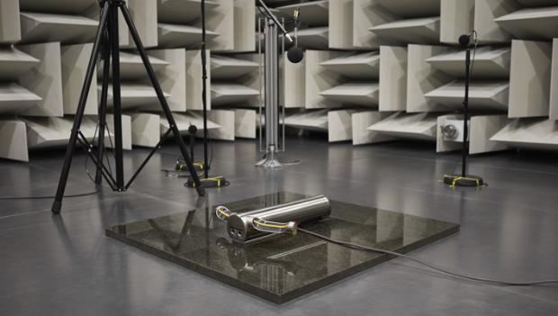 Image of testing taking place on Dyson Airblade 9kJ hand dryer acoustics