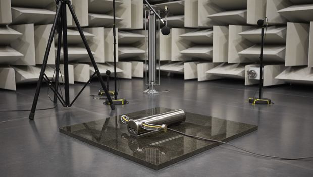 Image of testing taking place on Dyson Airblade 9kJ hand dryer acoustics 