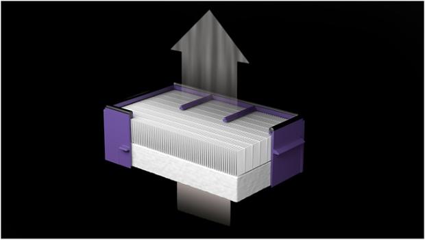 ภาพซูมใกล้ของตัวกรอง HEPA