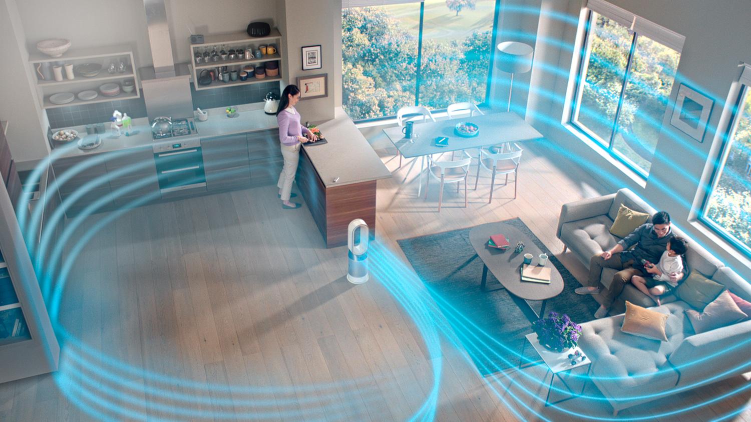 See how Dyson purifiers project cleaner air