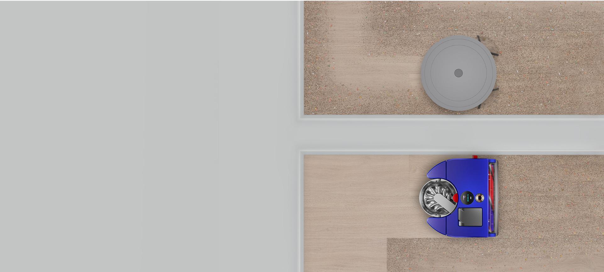 Other robot vacuum vs the Dyson 360 Vis Nav robot cleaning hard floor