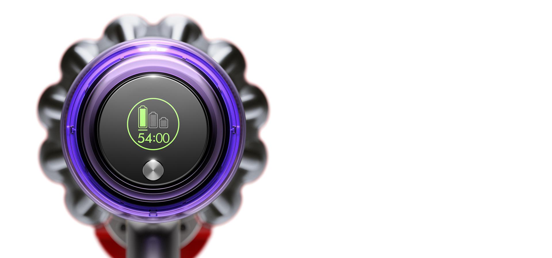 شاشة LCD تعرض فترة التشغيل المتبقية