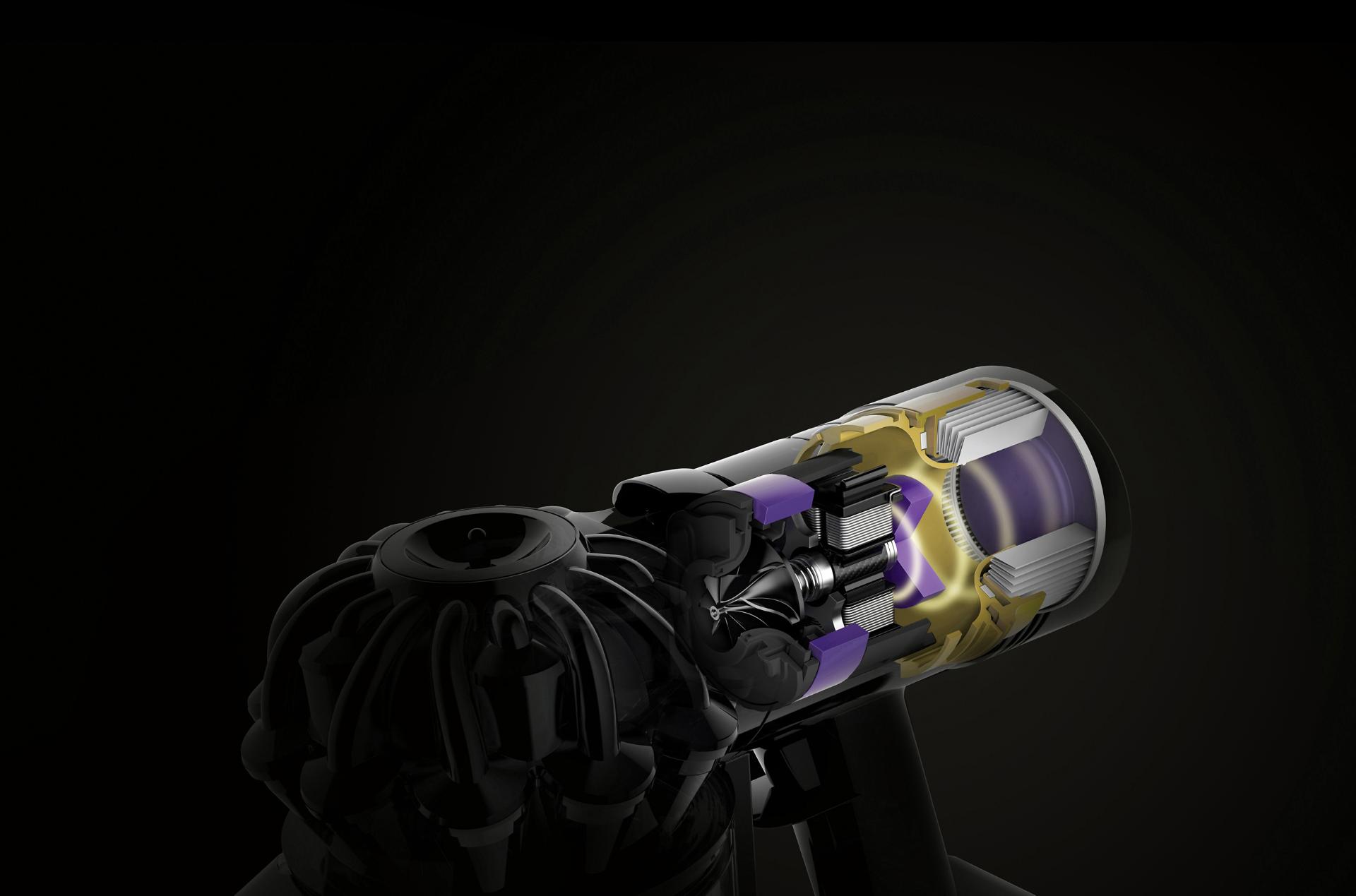 המחשת אופן הפעולה של הבקרה האקוסטית על שואב Dyson V8