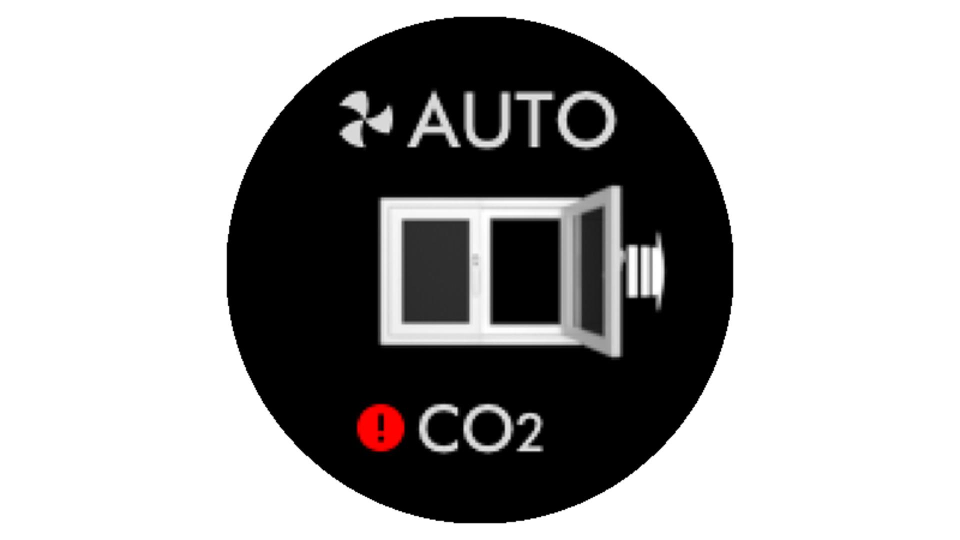 LCD screen of CO₂ levels
