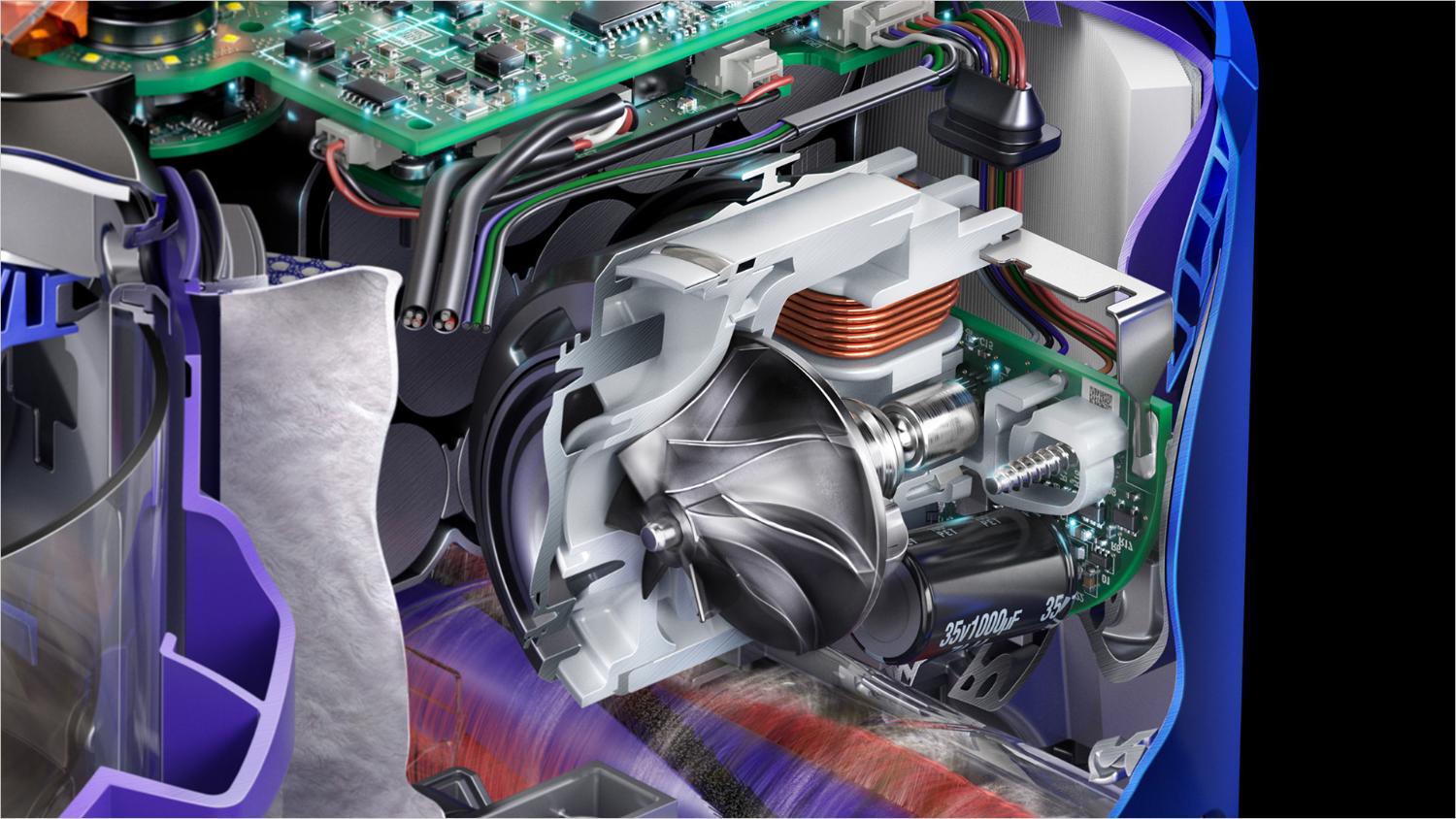 Close up of the Dyson digital motor V2
