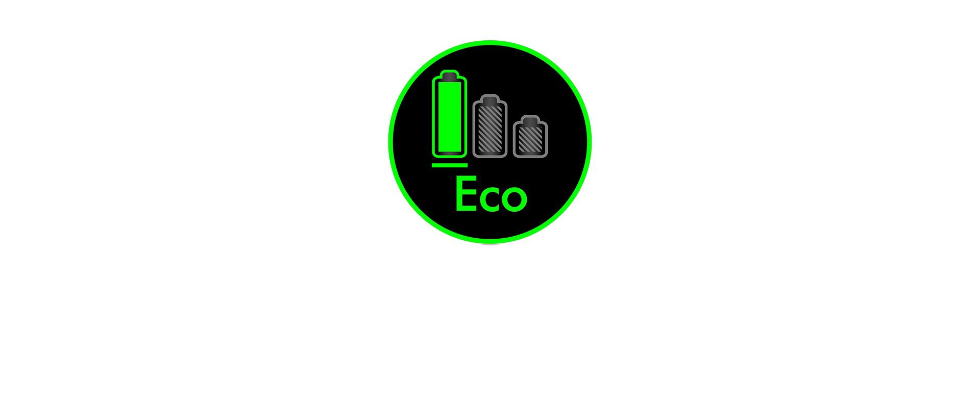 The green Eco mode indicator.