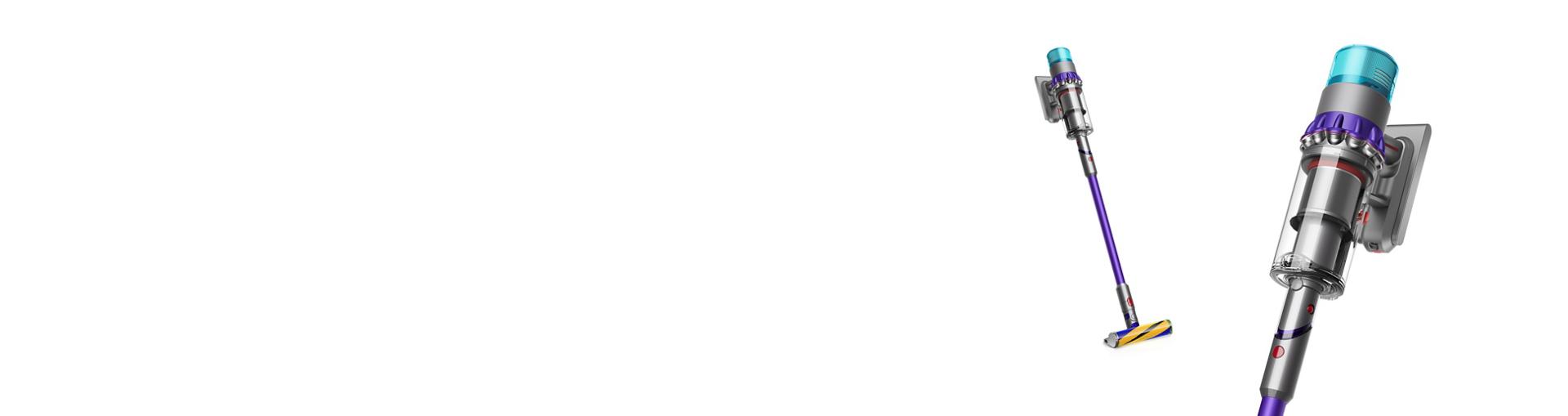 Tolmuimeja Dyson Gen5detect™ täispikkuses ja kollektori lähivaade
