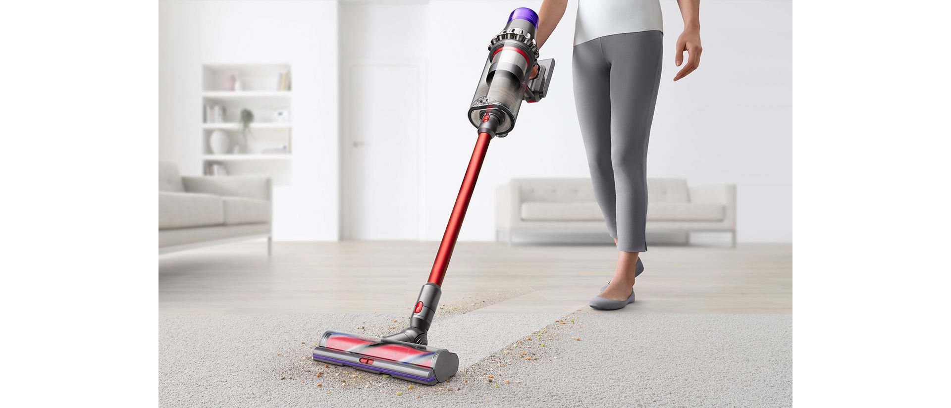 Dyson Outsize being used on carpet