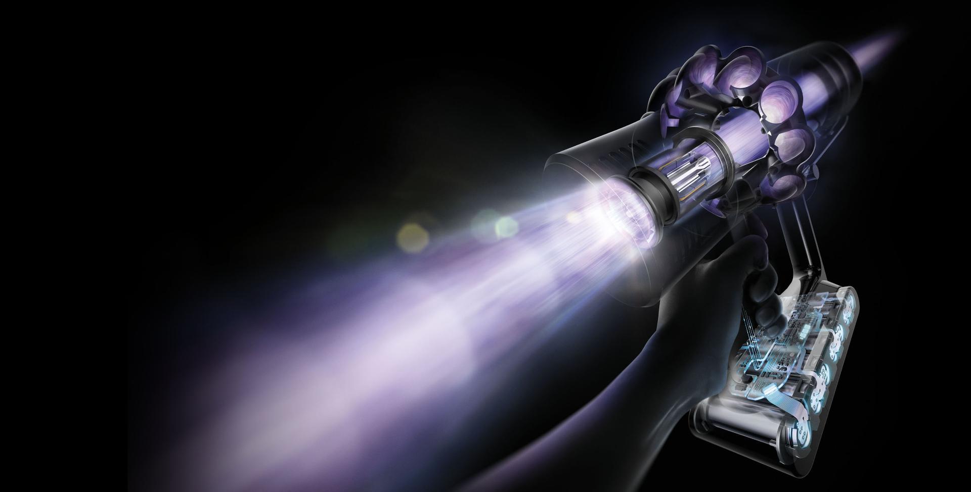 Spēcīga sūkšana, ko nodrošina Dyson V10 digitālais motors