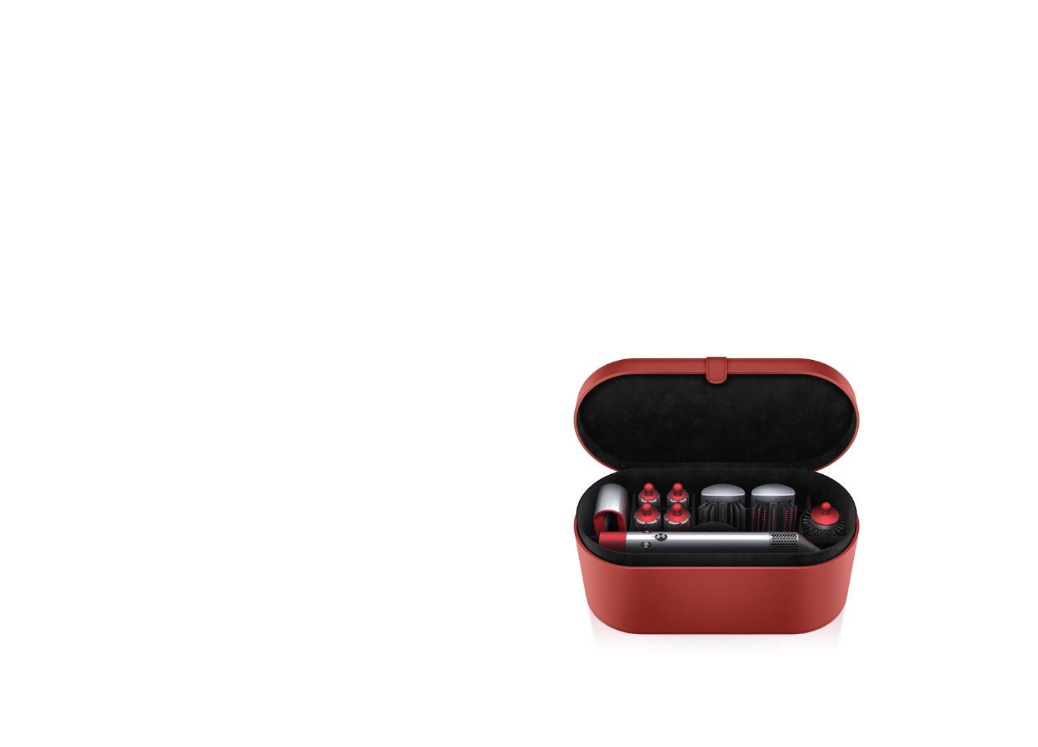 Dyson Airwrap hair styler inside hard storage case