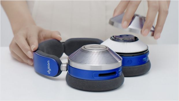 Woman shown replacing the filters in the ear cups.