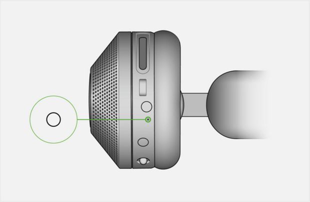 The Power on LED indicator.